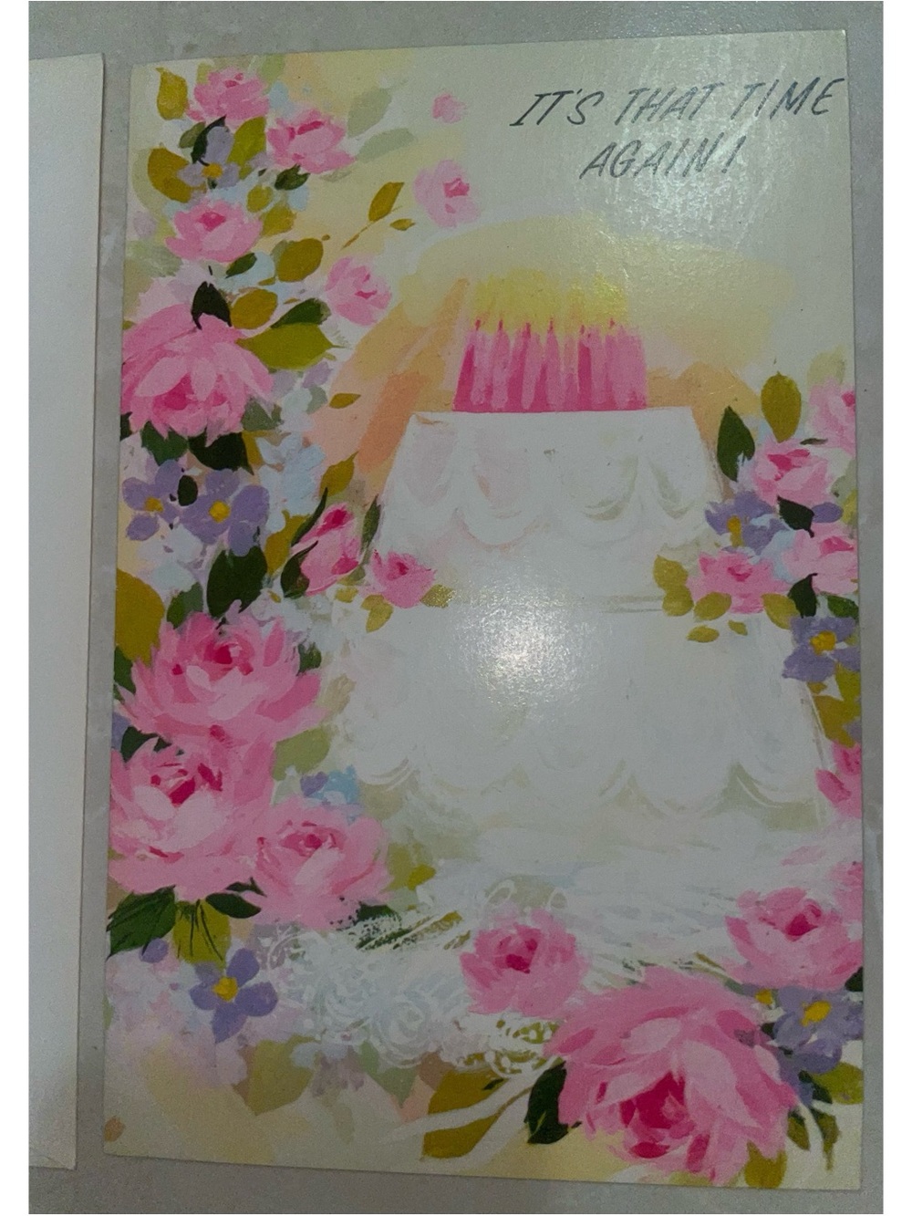 Vintage Gibson Greeting Card with Birthday Cake Cover